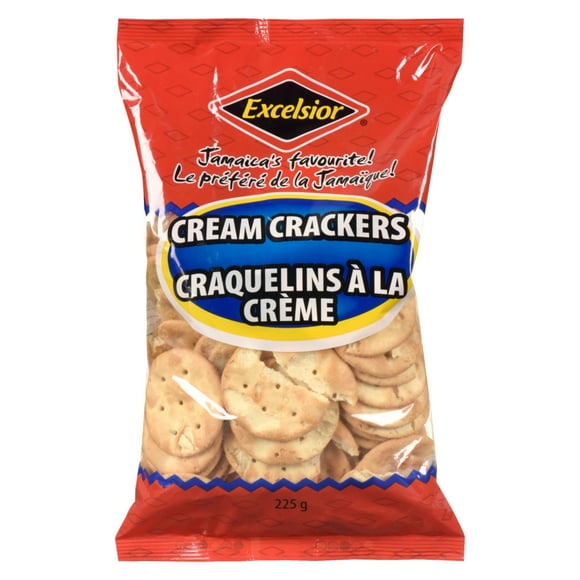 Excelsior Cream Crackers 225g, A very light and crispy cracker, perfect ready to go snack. The product can be eaten with or without a topping, along with your favorite beverage as a daytime or nighttime snack