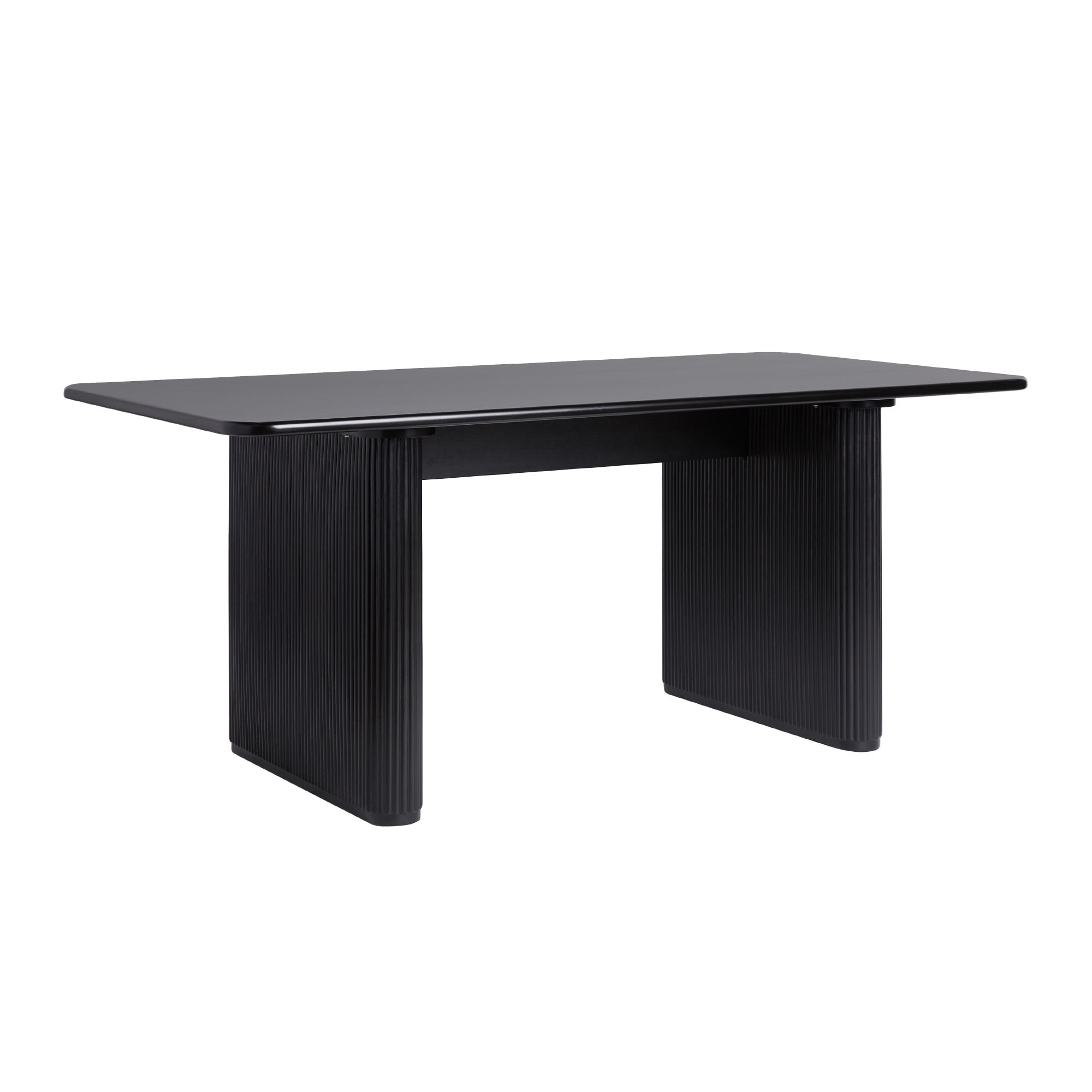 Walker Edison 68" Modern Birch Dining Table with Reeded Base, Black