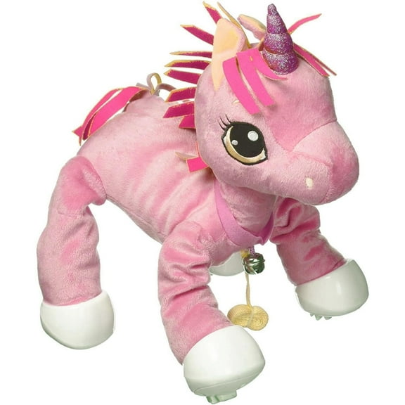 Mighty Mojo Peppy Pets Pink Unicorn Bouncing Interactive Toy No Batteries Required