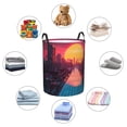 thumbnail image 4 of Lsque Neon Sunset Cyberpunk Cityscape Pattern Laundry Hamper Basket, Tall Woven Rope Hamper Basket for Clothes, Lightweight Storage Basket, Collapsible Waterproof-Small, 4 of 6