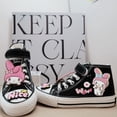 thumbnail image 1 of Zapatos de lona negros para niña, zapatillas altas de tela con melodía fresca para primavera y otoño, zapatillas de deporte para mujer a la moda 2024, 1 of 4