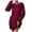 Wine, variant on Women's Casual Fleece Tunic Tshirt Dress Sweatshirt Long Sleeve Mini Sweater Dresses-Relaxed Fit Crewneck Long Pullover