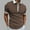 Brown, variant on Men's Short Sleeve Graphic Polo Shirt, Slim Fit Zip-Up Collar, Breathable Cotton Blend for Summer Casual Wear,Black,Size S