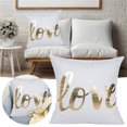 thumbnail image 1 of Pillow Case Polyester Doll Gold Plated Love Throw Pillow Without Core Creative Simple Cushion Pillow Cover Heart Shaped Square Rollback, 1 of 9