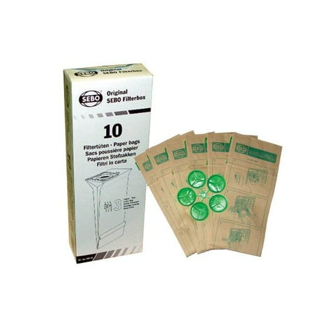 - Sebo Sebo Filter Bag Box -10 Three-layer Paper Bags with Caps for AUTOMATIC X, ESSENTIAL G, and ELECTRONIC 370 Series