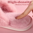 thumbnail image 2 of ELElax Women's Cross Band Slippers Fuzzy Soft House Slippers Plush Furry Warm Cozy Open Toe Fluffy Home Shoes Comfy Indoor Outdoor Slip On Breathable， Pink, 2 of 8