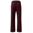 thumbnail image 5 of Stephy Womens Cotton Casual Loose Pants Comfy Work Pants with Pockets Elastic High Waist Paper Bag Drawstring Pants, Red, 3XL, 5 of 6