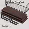 thumbnail image 4 of 3-Piece Wooden Floating Bathroom Shelf Set with Tissue Basket - Wall-Mounted Organizer & Iron Basket for Elegant Space-Saving, 4 of 4