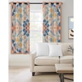 thumbnail image 2 of Colorful Geometric Kitchen Curtains Vintage Country Abstract Plaid Cafe Short Curtains for Bathroom Blackout Window Curtain Grommet Small Window Treatment Drapes for Bedroom Living Room 27.5"x39"x2, 2 of 9