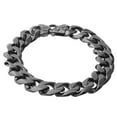 thumbnail image 3 of EOEMY Fashion 13/15mm 316L Stainless Steel Cuban Curb Chain Mens Bracelet Bangle 7-11"-9.5 Inch-13mm-Black, 3 of 7