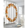 thumbnail image 3 of Fall Shower Curtain Pumpkin Shower Curtains for Bathroom Thanksgiving Decor, Waterproof Polyester Shower Curtain Set with Hooks, Standard Size 66" x 72" Orange Leaves, 3 of 6