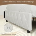 thumbnail image 5 of 4 Ever Winner Twin Size Upholstered Bed Frame with LED Light, 2 Drawers, Diamond Tufted Headboard, White, 5 of 10