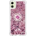 thumbnail image 2 of Glitter Clear Sparkly Bling Case for Samsung Galaxy A05, Flowing Liquid Quicksand Cover with Diamond Ring Holder Case for Samsung Galaxy A05  Rose Gold, 2 of 7