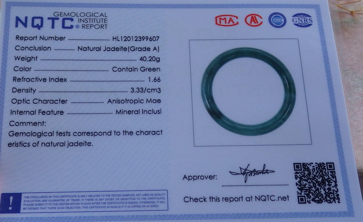 Icy Green Natural A JADE Jadeite Circle Bangle Bracelet 55 mm 681073 TN