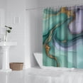 thumbnail image 2 of Green Purple Gold Marble Pattern Shower Curtain 72"x84" ,Bathroom Decorative Shower Curtains Set with 12 Hooks,Modern Waterproof Washable Shower Curtain, 2 of 6