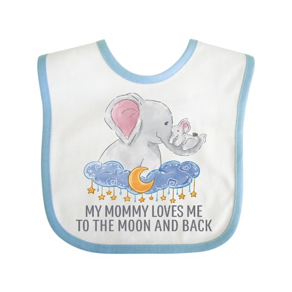Inktastic My Mommy Loves Me to the Moon and Back Boys or Girls Baby Bib