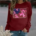 thumbnail image 2 of HKEJIAOI T-Shirts Cancer du Sein pour Femmes Sweat à Manches Longues Ruban Rose Sensibilisation au Cancer, B-Rouge P, 2 of 4