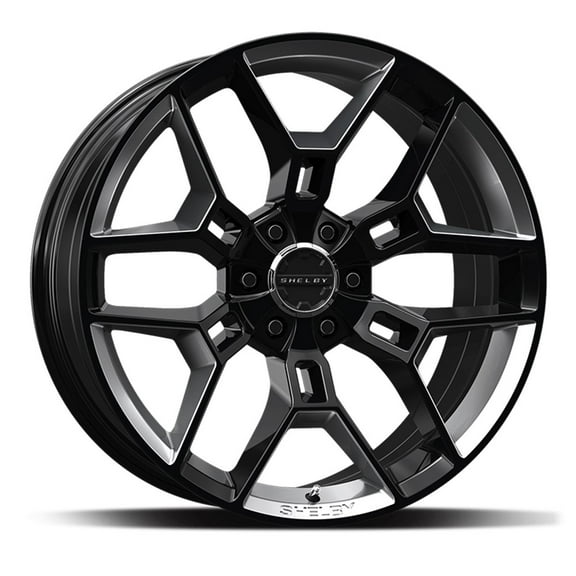 22x9.5 Carroll Shelby CS45 Black with Chrome Powder Wheel 6x135 (12mm)