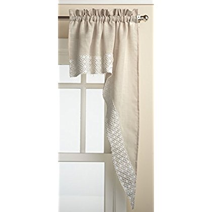 LORRAINE HOME FASHIONS Salem 60-inch x 12-inch Tailored Valance, French Vanilla