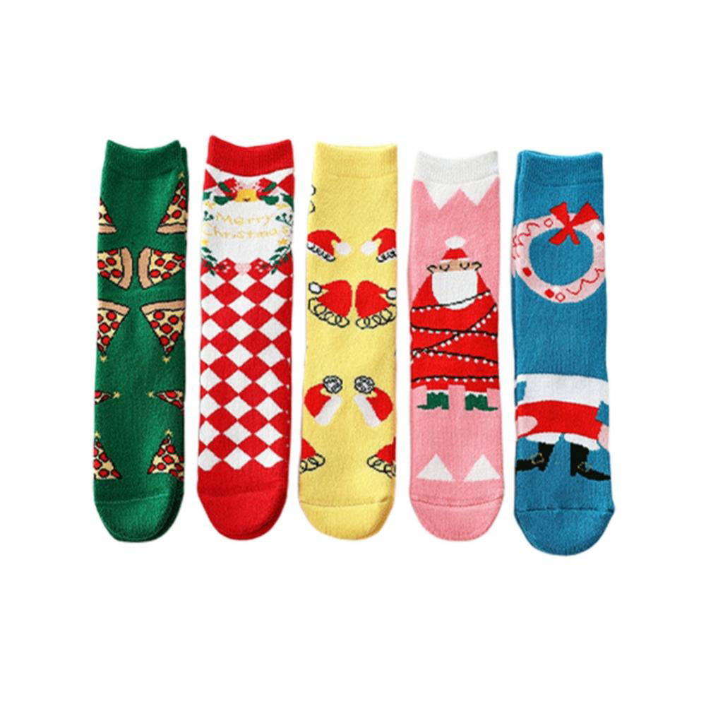 3 or 5 pair set Unisex Kids Christmas Cute Cotton Socks Warm Xmas Gift in 1