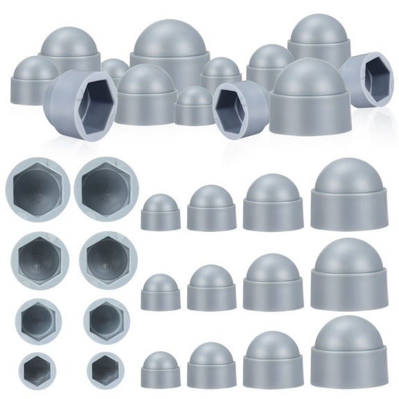 Worgeous Nut Covers Caps Plastic Hexagon Nut Cover Grey 40pcs Appearance Improvement