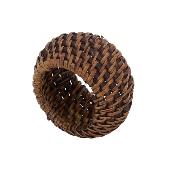 Occasion Gallery Brown 100% Rattan Woven Rattan Special Occasion Holiday Dinner Napkin Ring (4 Pieces)