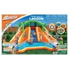 Banzai Twin Falls Lagoon, Length: 16 ft 8 in, Width: 11 ft 10 in, Height: 8 ft 4 in, Inflatable Outdoor Backyard Water Slide Splash Toy