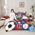 thumbnail image 4 of Manfei Football Soccer Baseball 2pcs Bedding Comforter Set,Sport Theme Twin Comforter Sets,Ball Gamer Bedding Set,Breathable Stars Room Decorative,Reversible, 4 of 8