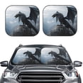thumbnail image 2 of Haiem Valley Gray Dragon Car Windshield Sun Shade (2 Pieces) Foldable Windshield Sun Shade Car Accessories for Truck SUV Pickup-Small, 2 of 7