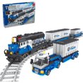 thumbnail image 1 of Technic Ensemble de Construction de Locomotive de Train, Modèle de Locomotive de Train MOC avec Scène de Voie de Train, Ensemble de Blocs de Construction d'Assemblage Bricolage 1008 Pcs, 1 of 5