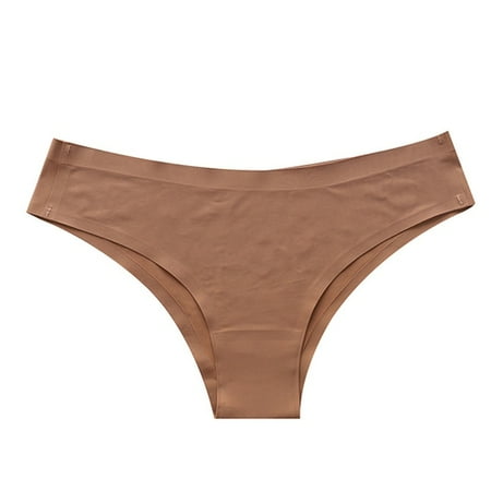 Skymirror Women Panties Seamless Mid Waist Ice Silk Good Breathability Solid Color Slim Fit Thin Quick Dry Casual Sport Underpants Lady Briefs
