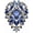 Blue, variant on Vintage Austrian Crystal Rhinestone Leaf Shape Big Large Brooch Pin For Women Golden Tone