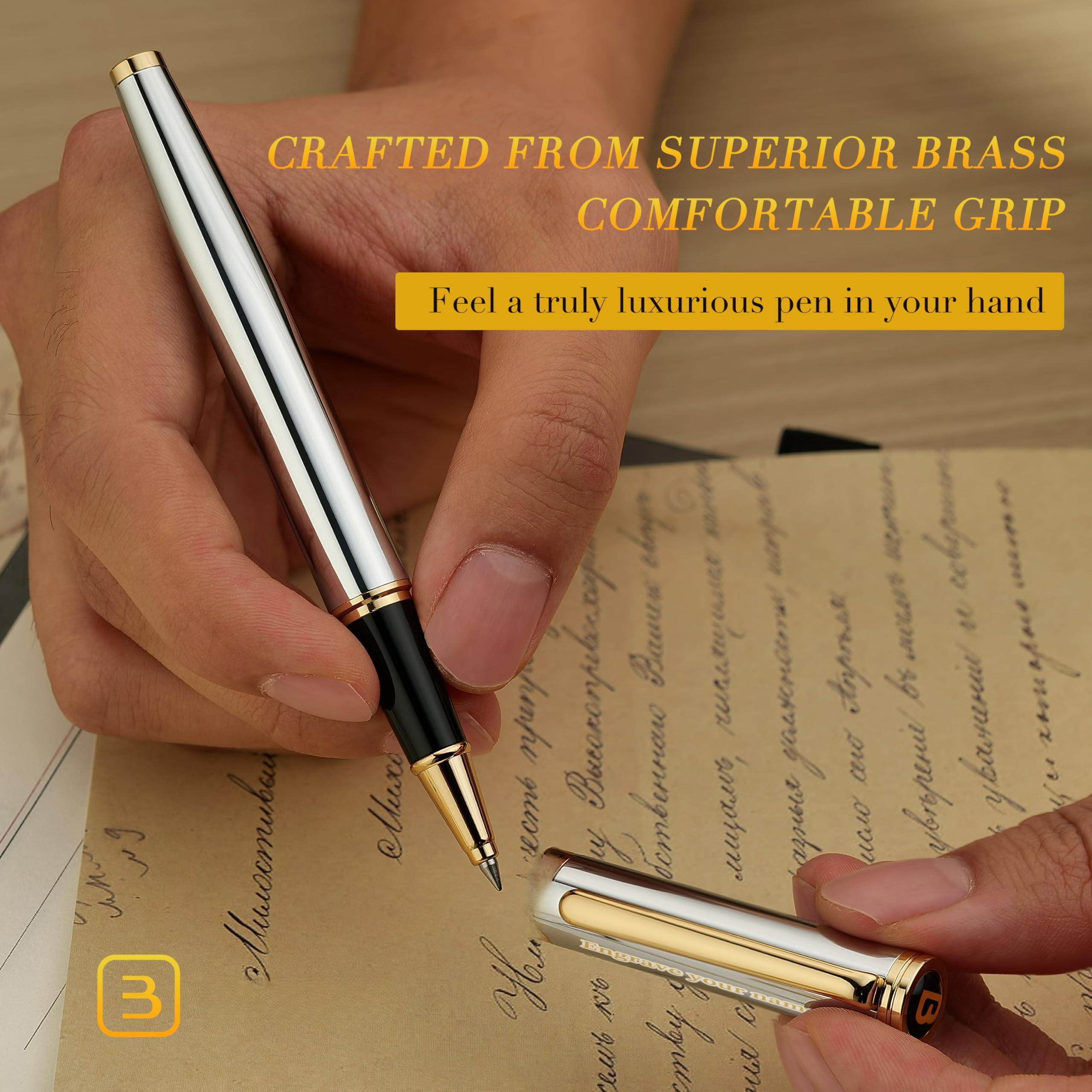 Chrome Personalized Pen  Stunning Luxury With Finish Noble And Elegant Designs Ink Refill Gift For Men & Women Graduation Executive Office Fancy Pens