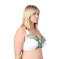 thumbnail image 3 of Curve Muse Women's Plus Size Minimizer Wireless Unlined Bra with Embroidery Lace-2Pack-BUTTERMILK,SERENITY-42D, 3 of 6