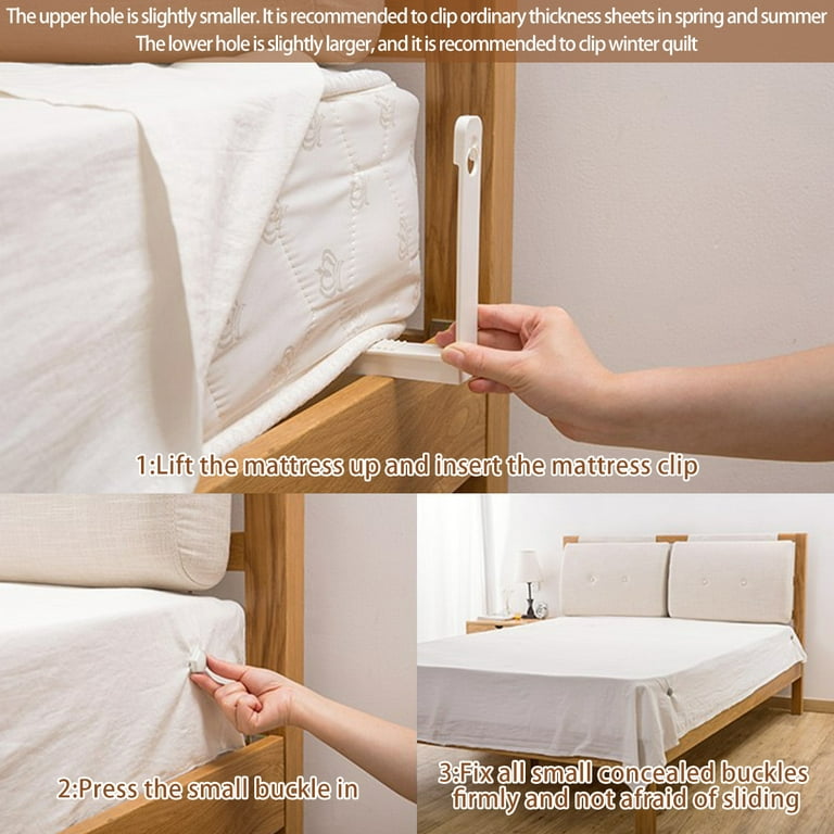 4PCS Bed Sheet Fasteners Adjustable Length Bed Sheet Holder Non-Slip Keep  Sheet Place Fastener Grippers
