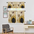 thumbnail image 4 of Kitchen Window Curtains Valance and Tier Set, Farm Sunflowers Bees Rod Pocket Tier Curtain Valance Set, Vintage Style Country Floral Light Filtering Cafe Curtains for Bedroom Living Room, 4 of 9