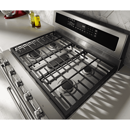 KitchenAid - 6.7 Cu. Ft. Self-Cleaning Freestanding Double Oven Dual Fuel Convection Range - Stainless Steel