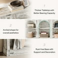 thumbnail image 2 of Tribesigns 63 Inch Console Table, Long Farmhouse Entryway Table with 3 Tier Storage for Living Room, Hallway, Distressed White, 2 of 5