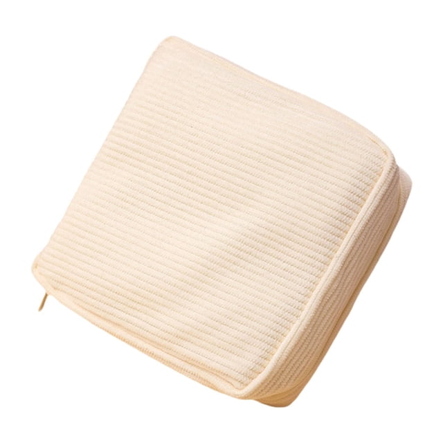 Bolsa de pana para el período, bolsa de maquillaje, regalos multifuncionales, mini bolsas de cosméticos reutilizables. Blanco