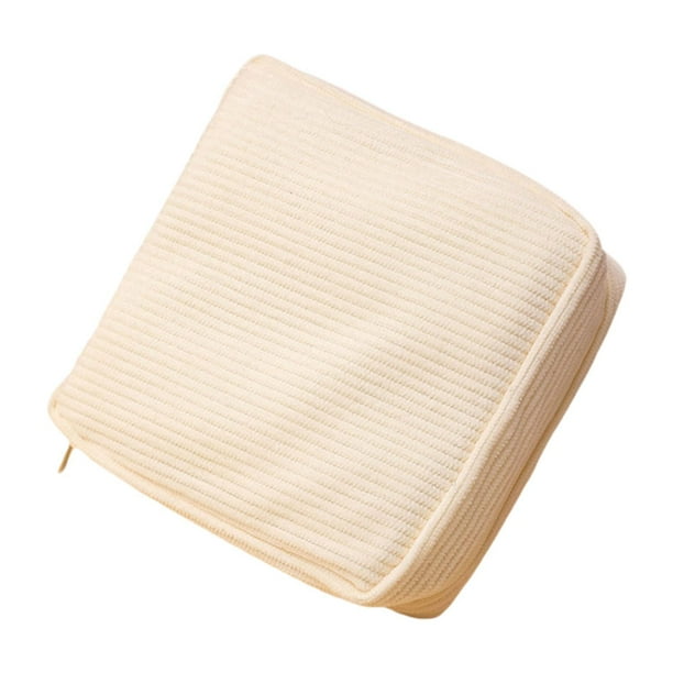Bolsa de pana para el período, bolsa de maquillaje, regalos multifuncionales, mini bolsas de cosméticos reutilizables. Blanco