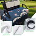 thumbnail image 5 of Golf Cart Seat Covers for 2 Seater, Coastal Wave Soft Microfiber Cart Seat Towel Blanket, Japanese Style Ocean Fish Blue Absorbent Breathable Non Slip Bench Seats Protector for Golf Course 51"x31", 5 of 9