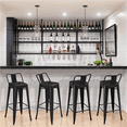 thumbnail image 3 of Alden Design 30″ H Metal Counter Height Bar Stools with Low Back for Home, Set of 4, Black, 3 of 9