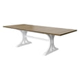 thumbnail image 3 of Modern Wood Rectangular Trestle Base Kitchen Dining Table and Six Chairs Brown, 3 of 16