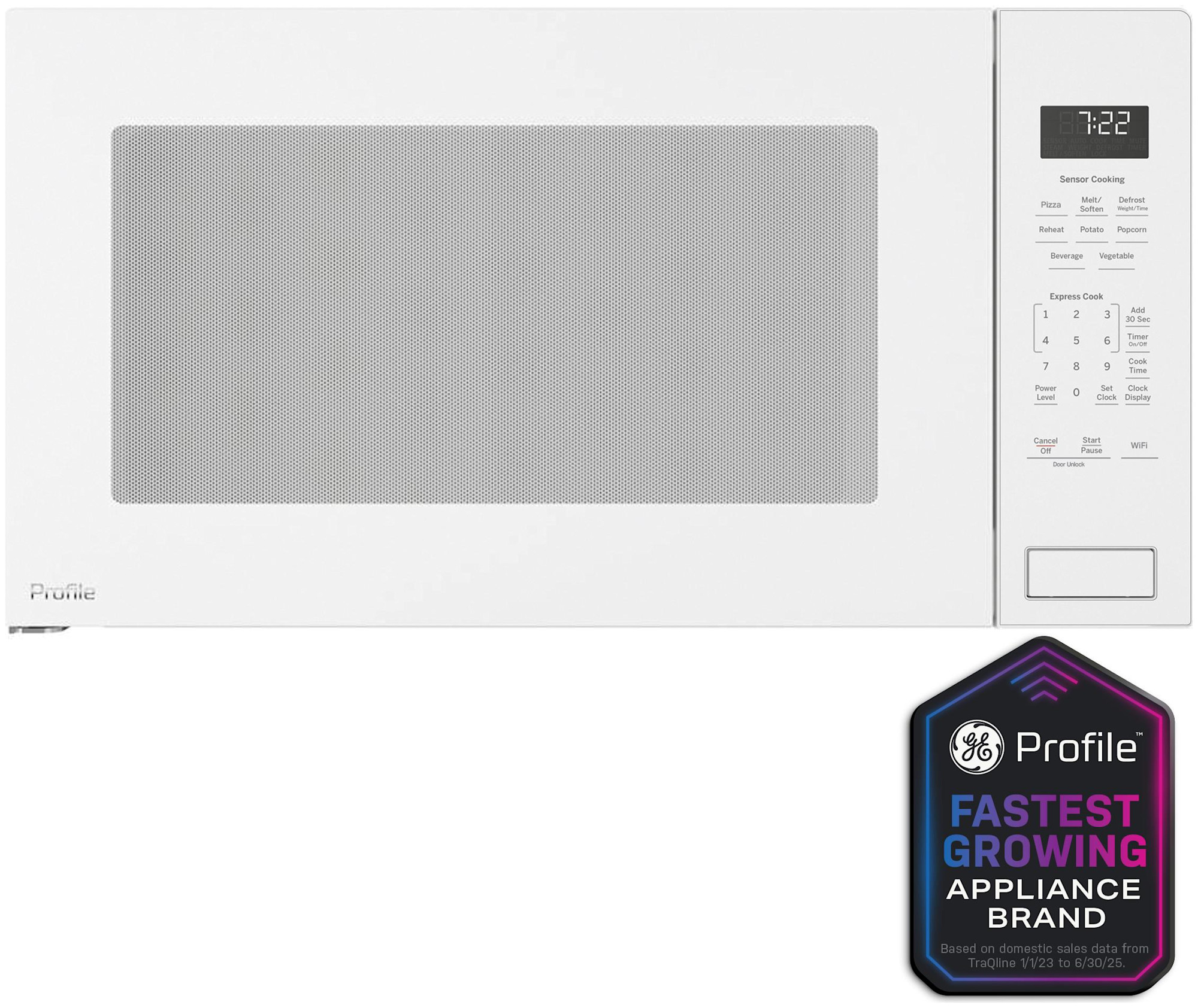 Ge Profile PCWK22U1WWW 25" Wide 2.2 Cu. Ft. 1100 Watt Built In Microwave - White