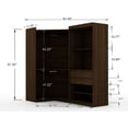 thumbnail image 3 of Mulberry Open 2 Sectional Modern Corner Wardrobe Closet with 2 Drawers- Set of 2 in Brown, 3 of 7
