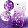 thumbnail image 2 of Compatible for Google Pixel 3a XL Case, with [Tempered Glass Screen Protector] SOGA Diamond Liquid Quicksand Cover Cute Girl Women Phone Case - Clear/Purple, 2 of 5