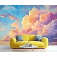 thumbnail image 2 of Blue Sky White Cloud Mural 3D - Natural Scenery Wall Paintings, Modern 3D Wall Mural For Living Room Bedroom, Clouds Murals For Children's Room 110"W x 79"H (Not Peel and Stick), 2 of 6