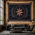 thumbnail image 6 of Compass Rose with Laurel Branches, Nostalgic Rustic Style for Americana Decor Lovers, Americana Wall Decor, Fourth of July Gift, Tapestry Wall Hanging for Bedroom and Living Room, 6 of 7