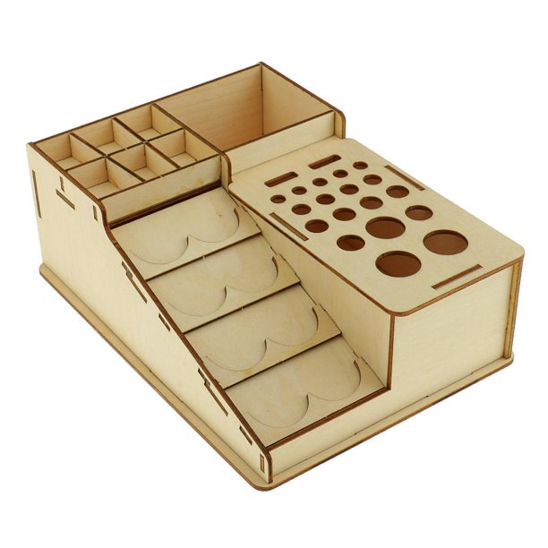 Kearding Wooden Epoxy Tools Storage Holder Paint Model Bottles Organizer Rack Almacenamiento y organización del hogar 225x165x67mm