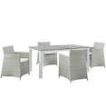 thumbnail image 2 of Modway Junction 5 Piece Outdoor Patio Dining Set in Gray White, 2 of 7